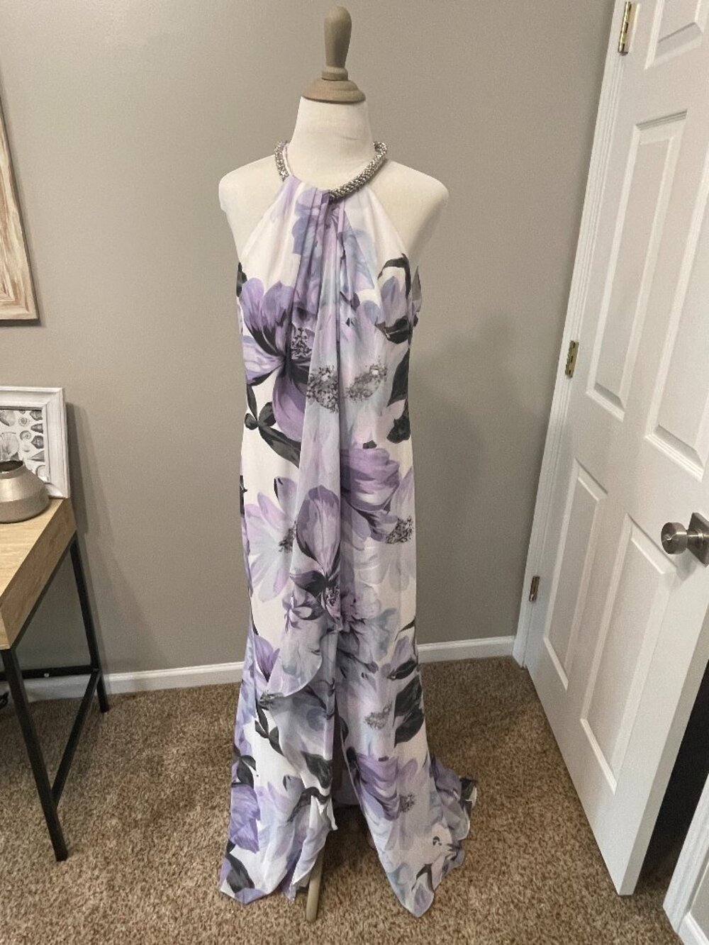 Calvin Klein Halter Floral Maxi Dress